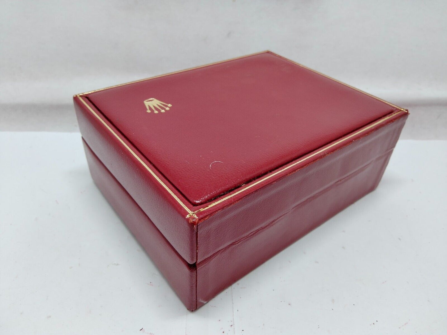 VINTAGE ORIGINE ROLEX coffret de montre rouge 14.00.02 bois sans intérieur...