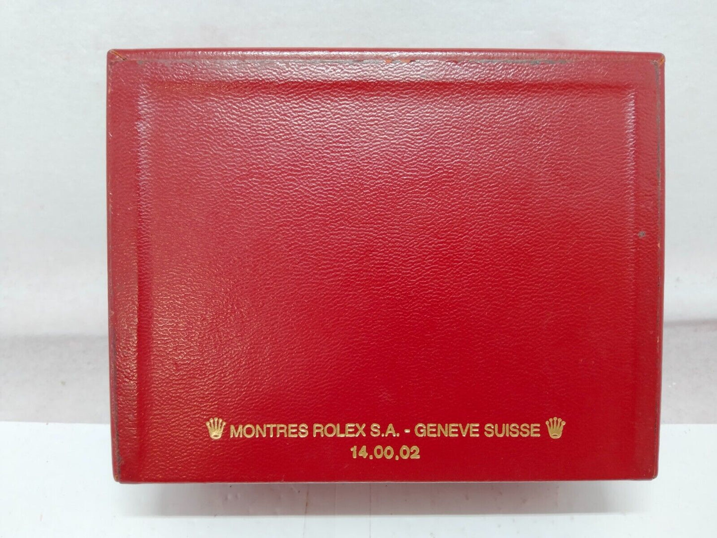 VINTAGE GENUINE ROLEX watch box case red 14.00.02 wood leather 230921008y6S