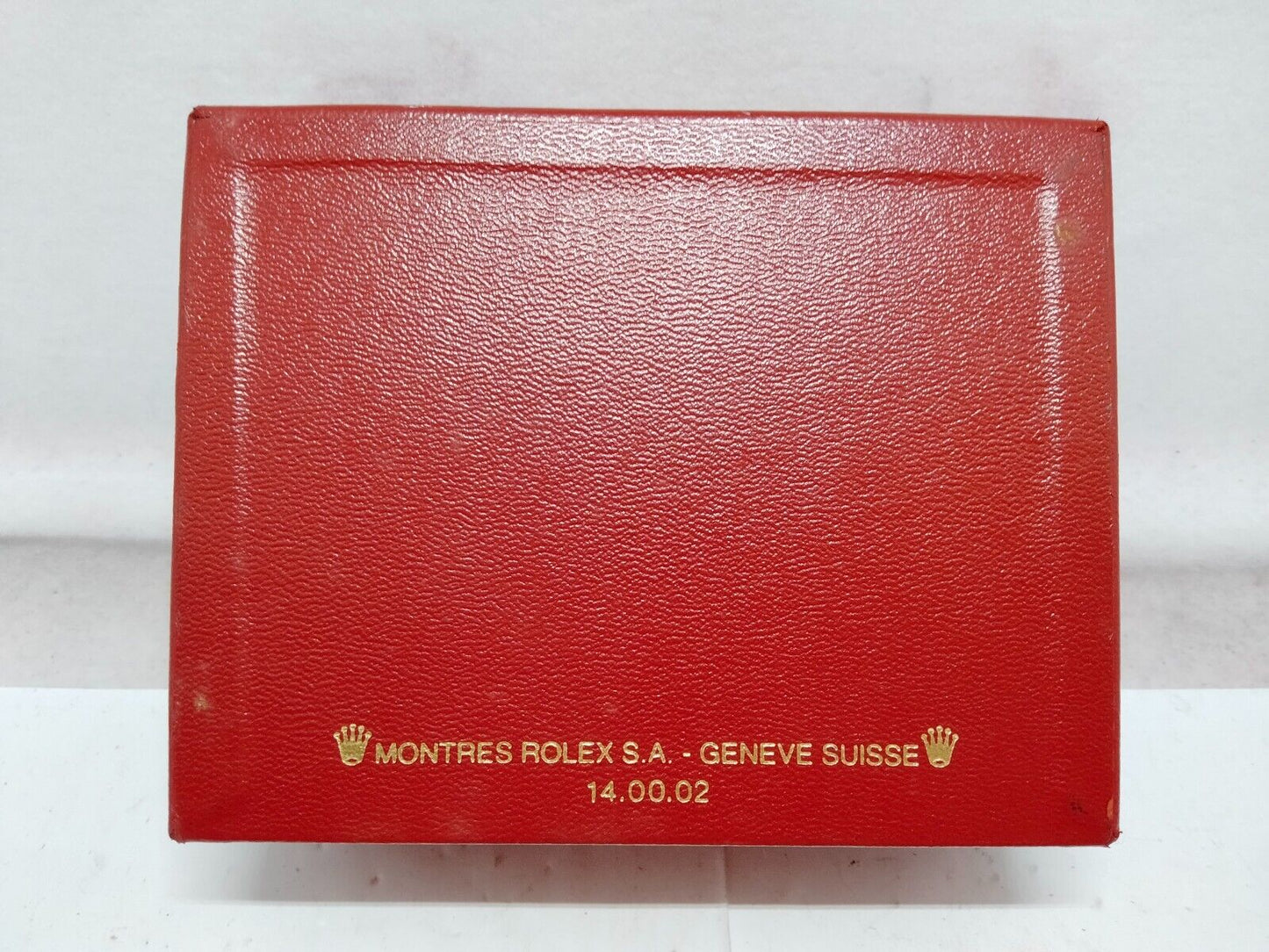 VINTAGE GENUINE ROLEX Red watch box case 14.00.02 no inner wood 230630001y2S