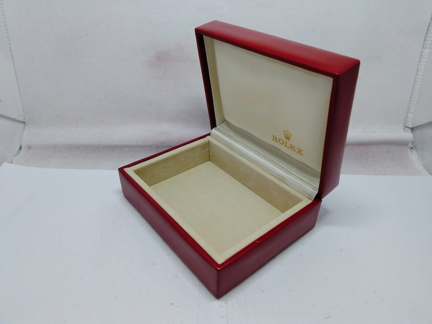 VINTAGE ORIGINE ROLEX coffret de montre rouge 14.00.02 bois sans intérieur...