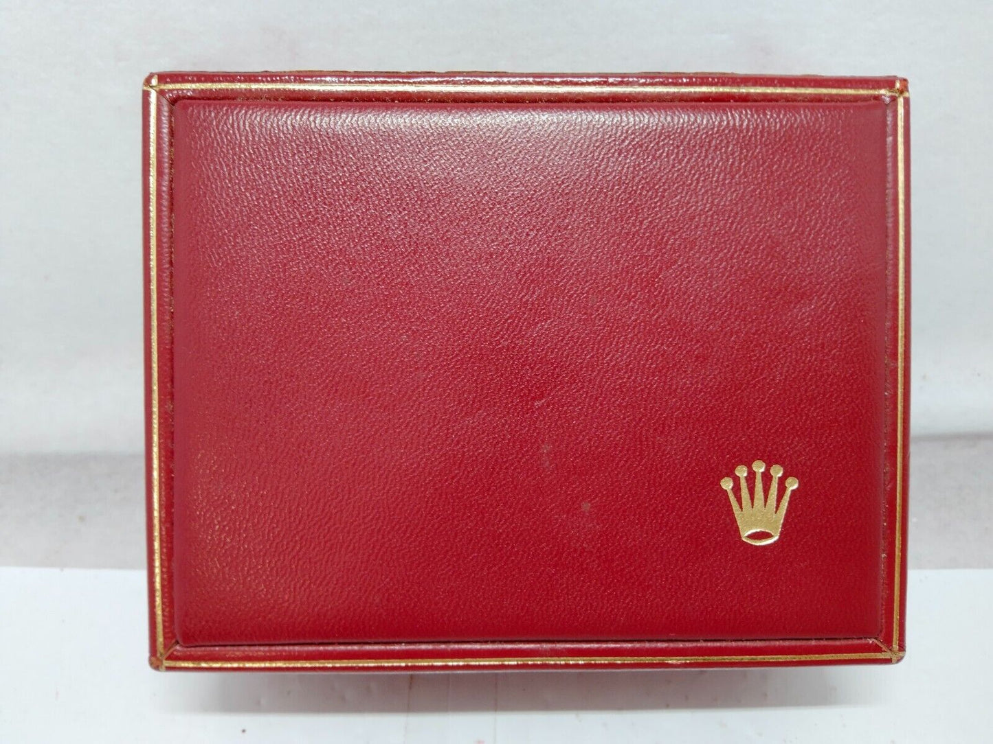 VINTAGE GENUINE ROLEX watch box case red 14.00.02 wood leather 230921008y6S