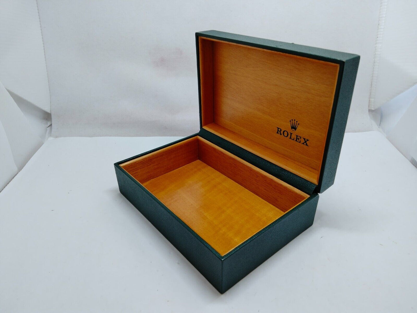 VINTAGE GENUINE ROLEX Caja de reloj verde 68.00.08 sin madera interior...