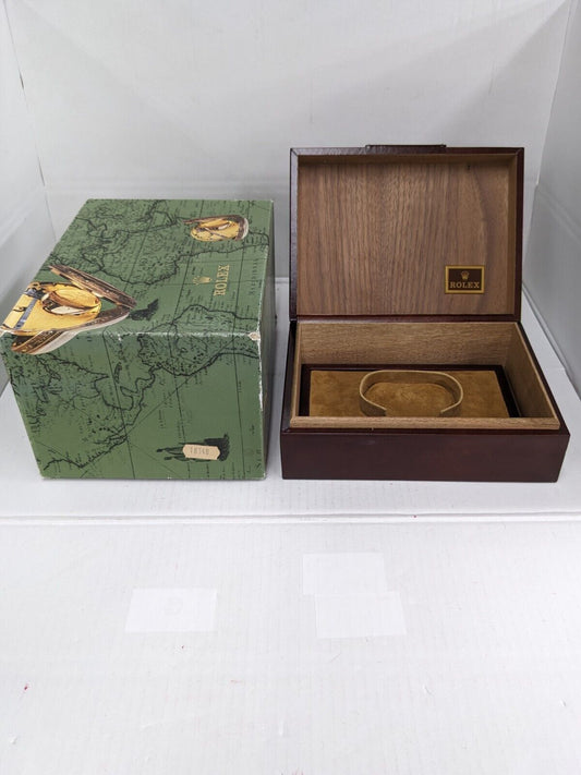 VINTAGE GENUINE ROLEX 18348 Day-Date watch box case 71.00.04 wood  230919003yS