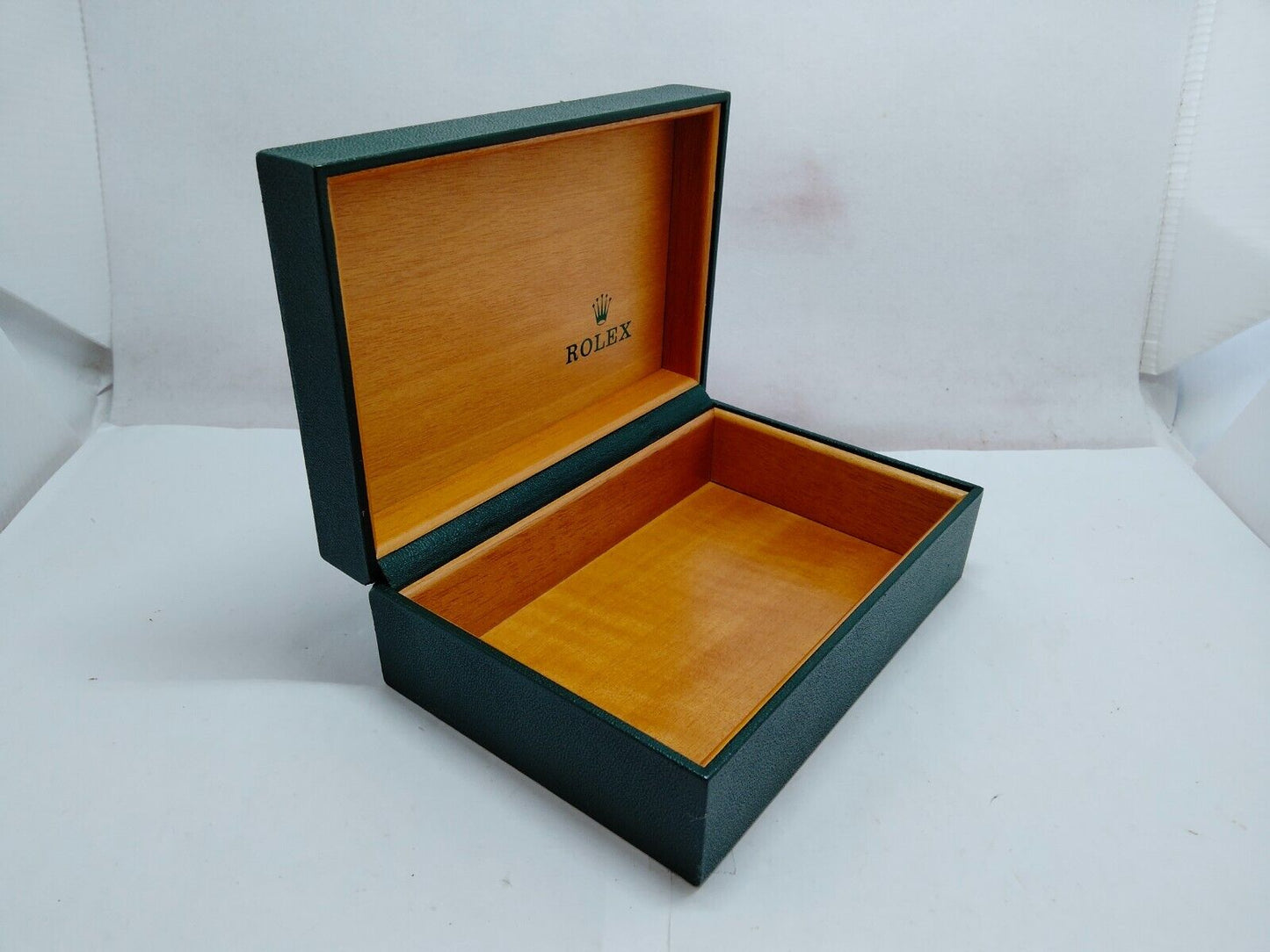 VINTAGE GENUINE ROLEX Caja de reloj verde 68.00.08 sin madera interior...