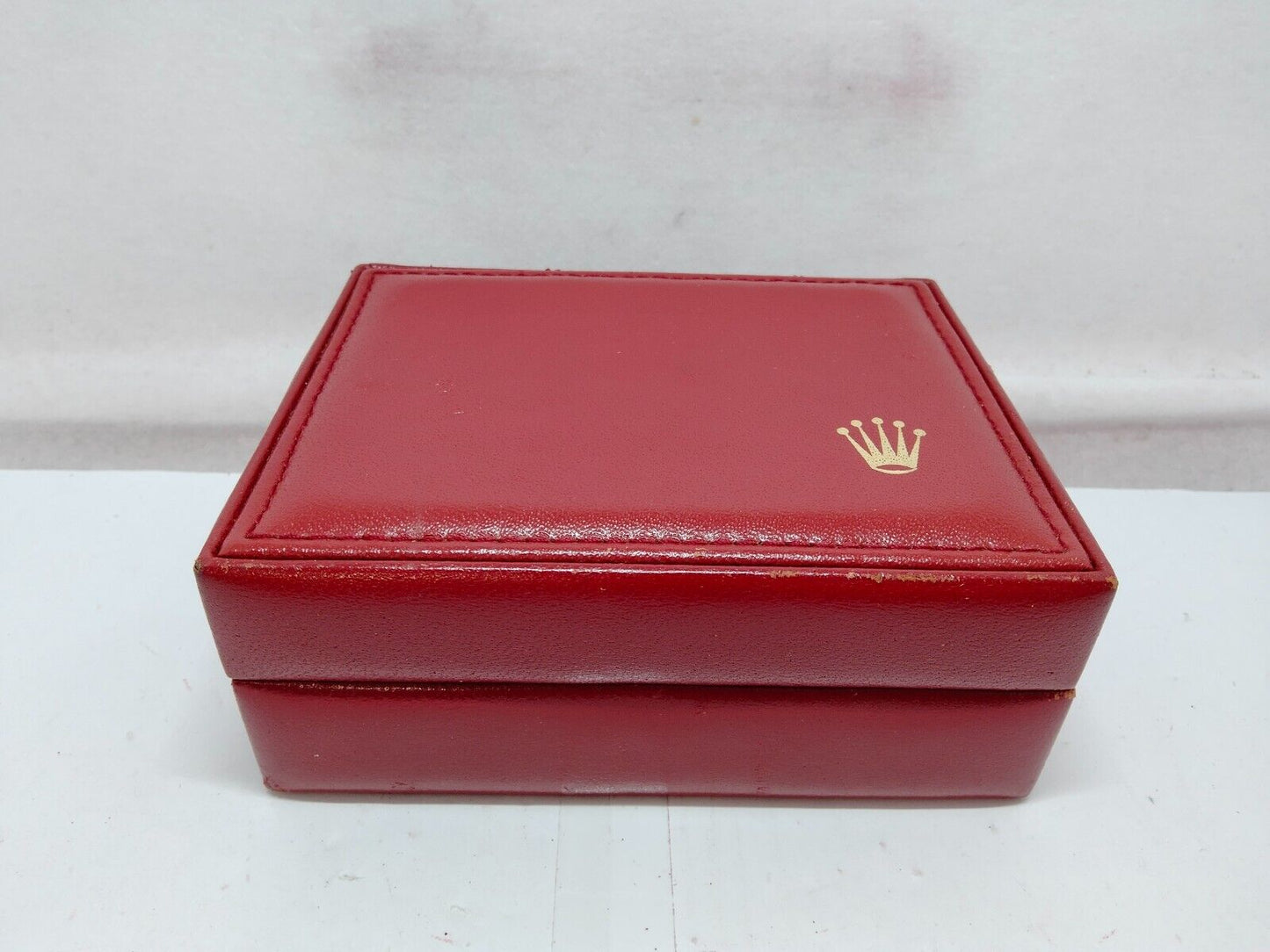 VINTAGE GENUINE ROLEX scatola per orologio rossa 14.00.71 legno senza...