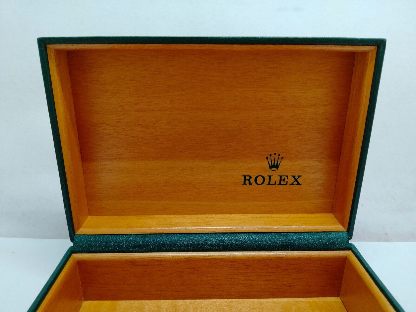 VINTAGE GENUINE ROLEX Green watch box boitier 68.00.08 sans bois intérieur...