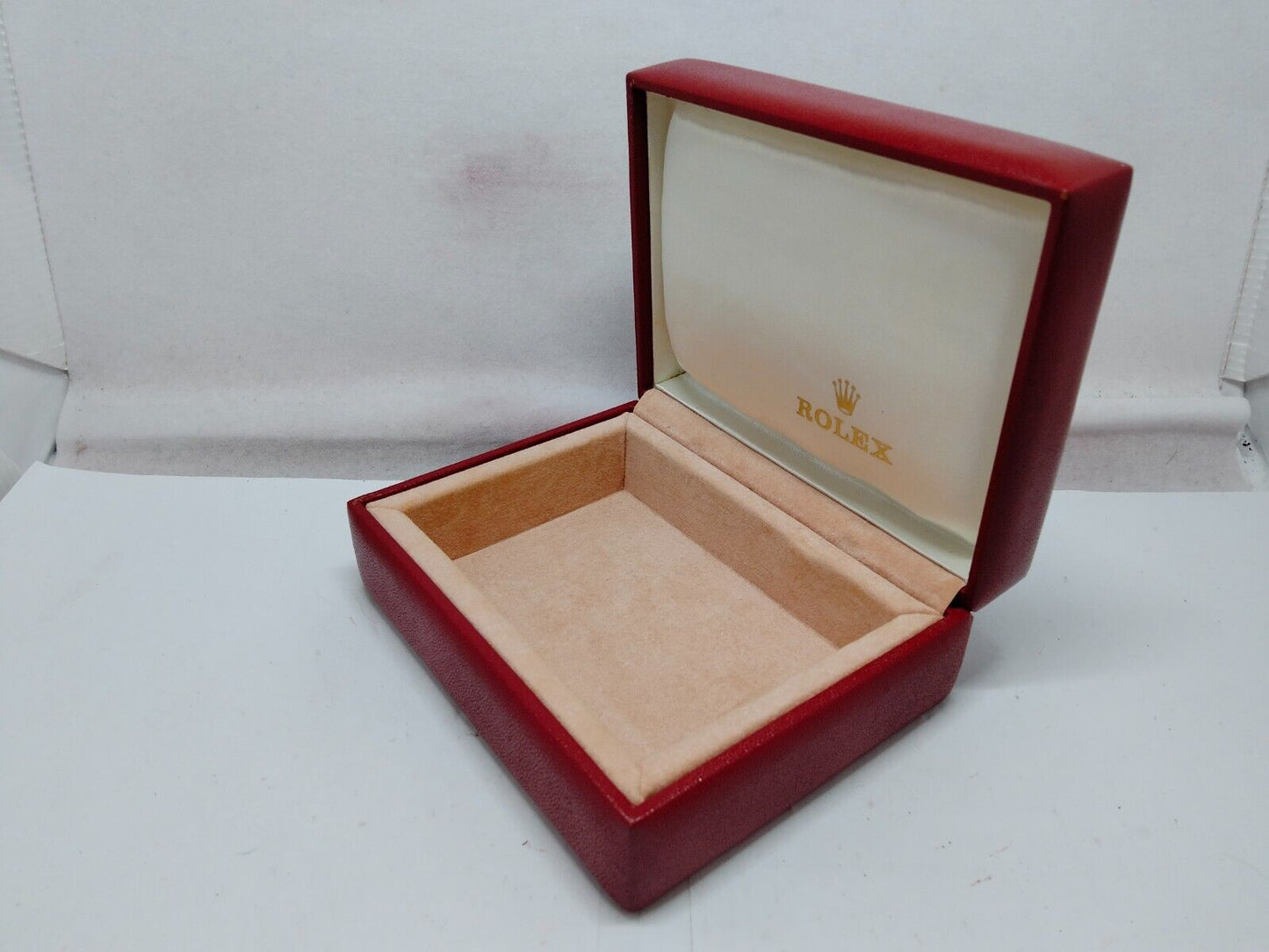 VINTAGE GENUINE ROLEX watch box case red 14.00.71 wood no inner 230921008y7S